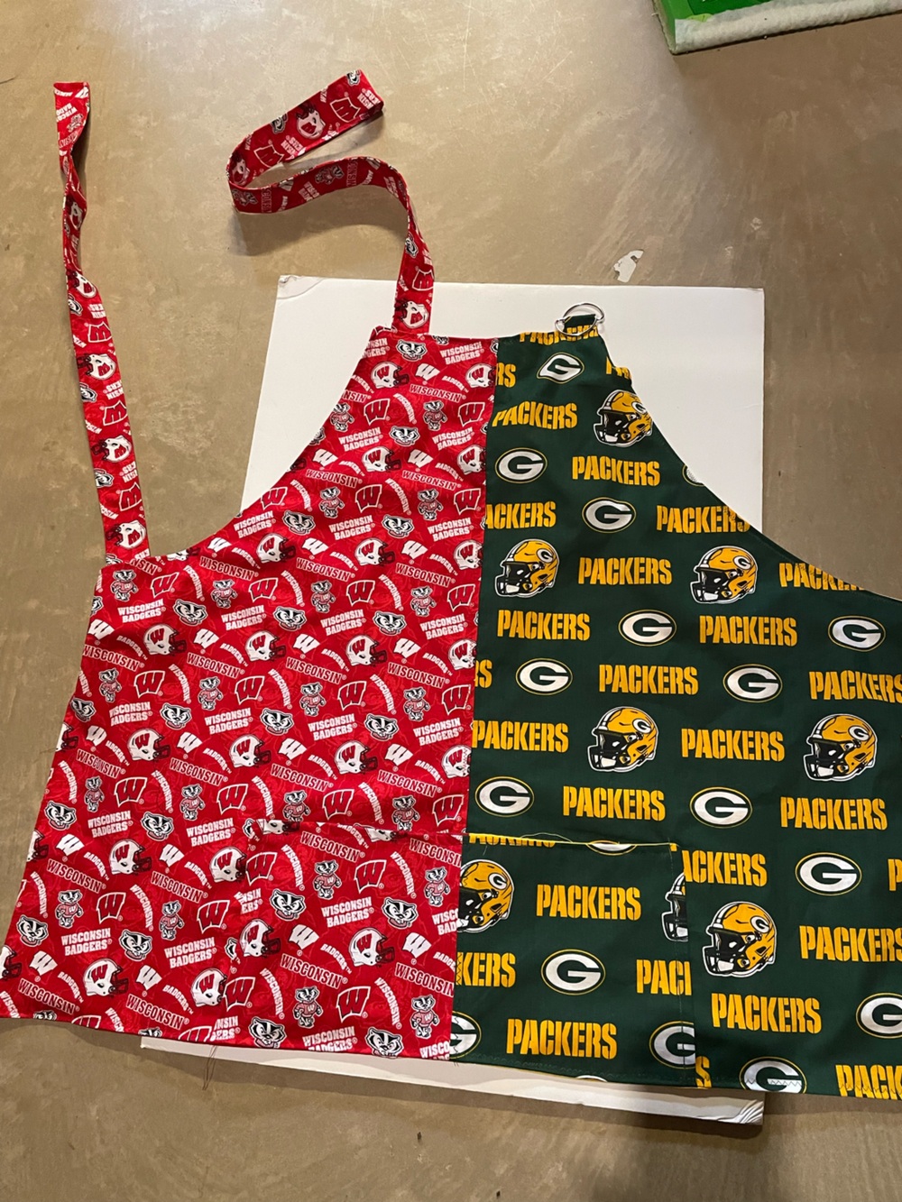 Combination Wisconsin Badgers and Green Bay Packers Barbeque Apron